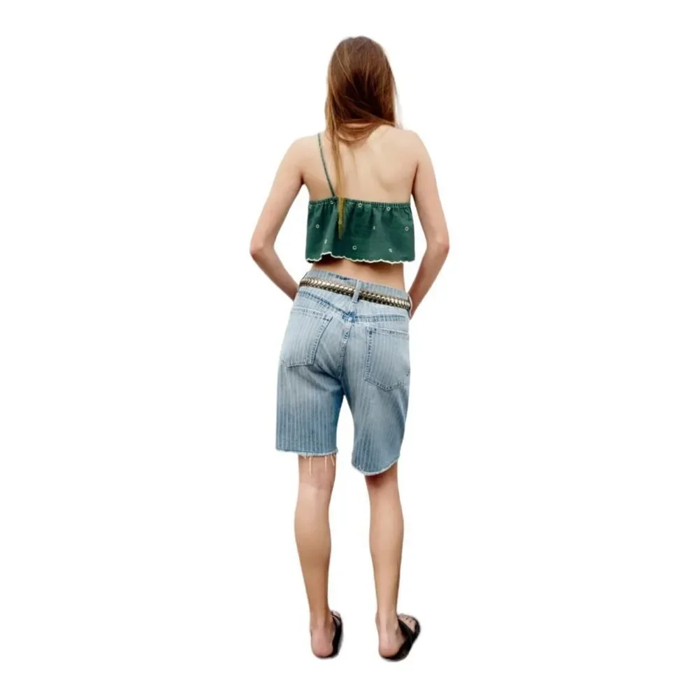 ZARA TRF Blue Mid-Rise Denim Shorts NWT Size 8 / 29